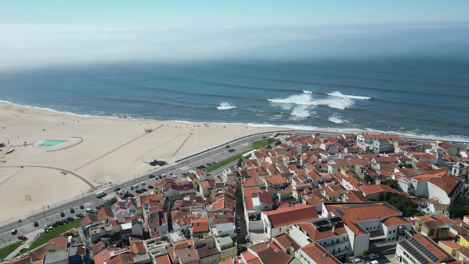 Buarcos rooftops down to the sand